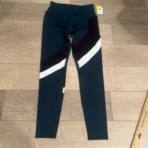 ELEVEN BY VENUS WILLIAMS RACE TRACK LEGGINGS LARGE DEEP OPAL GREEN